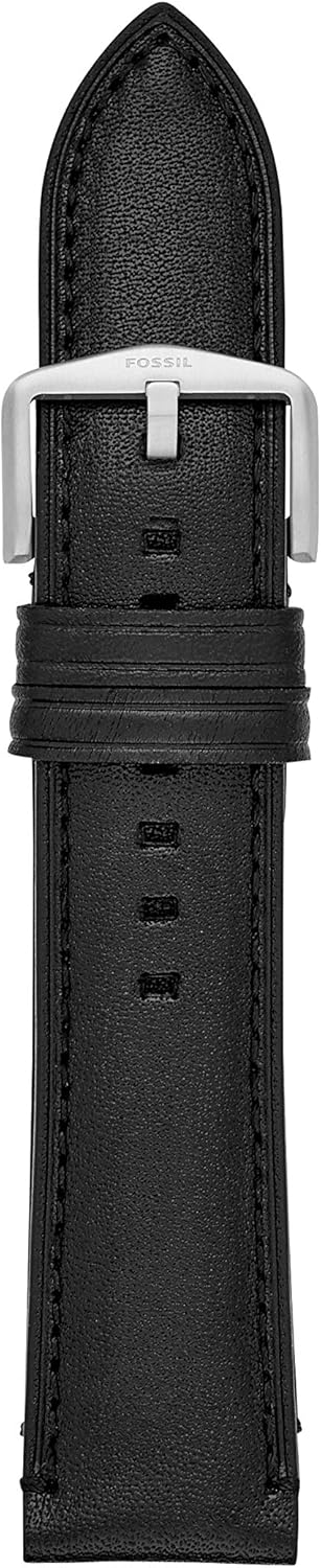 Fossil Unisex 22mm Leather Interchangeable Watch Band Strap, Color: Black (Model: S221254) : Clothing, Shoes & Jewelry