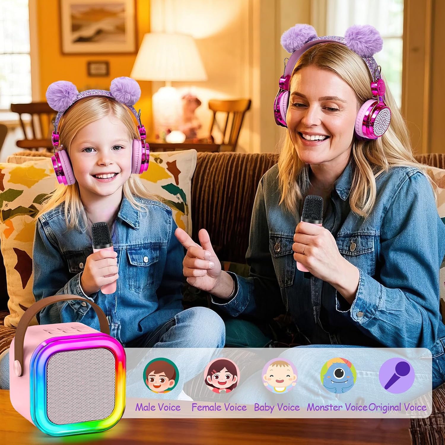Cleboen Unicorn Gift for Girls Toys with Kids Karaoke/Microphone/Headphone/DIY Water Bottle/Keychain/Bracelet/Comb, Christmas Birthday Gifts for Girls 3 4 5 6 7 8 9 10+ Year Old Girl Gift Unicorn Toys