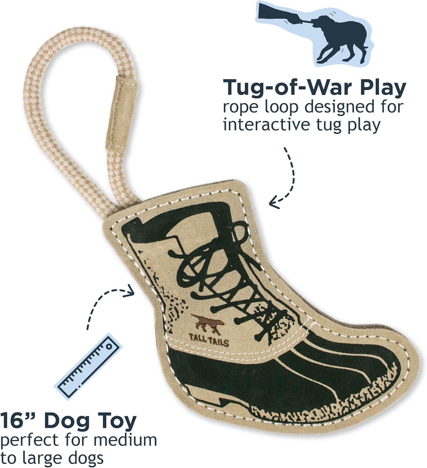 Tall Tails Natural Leather Boot Tug Toy for Dogs