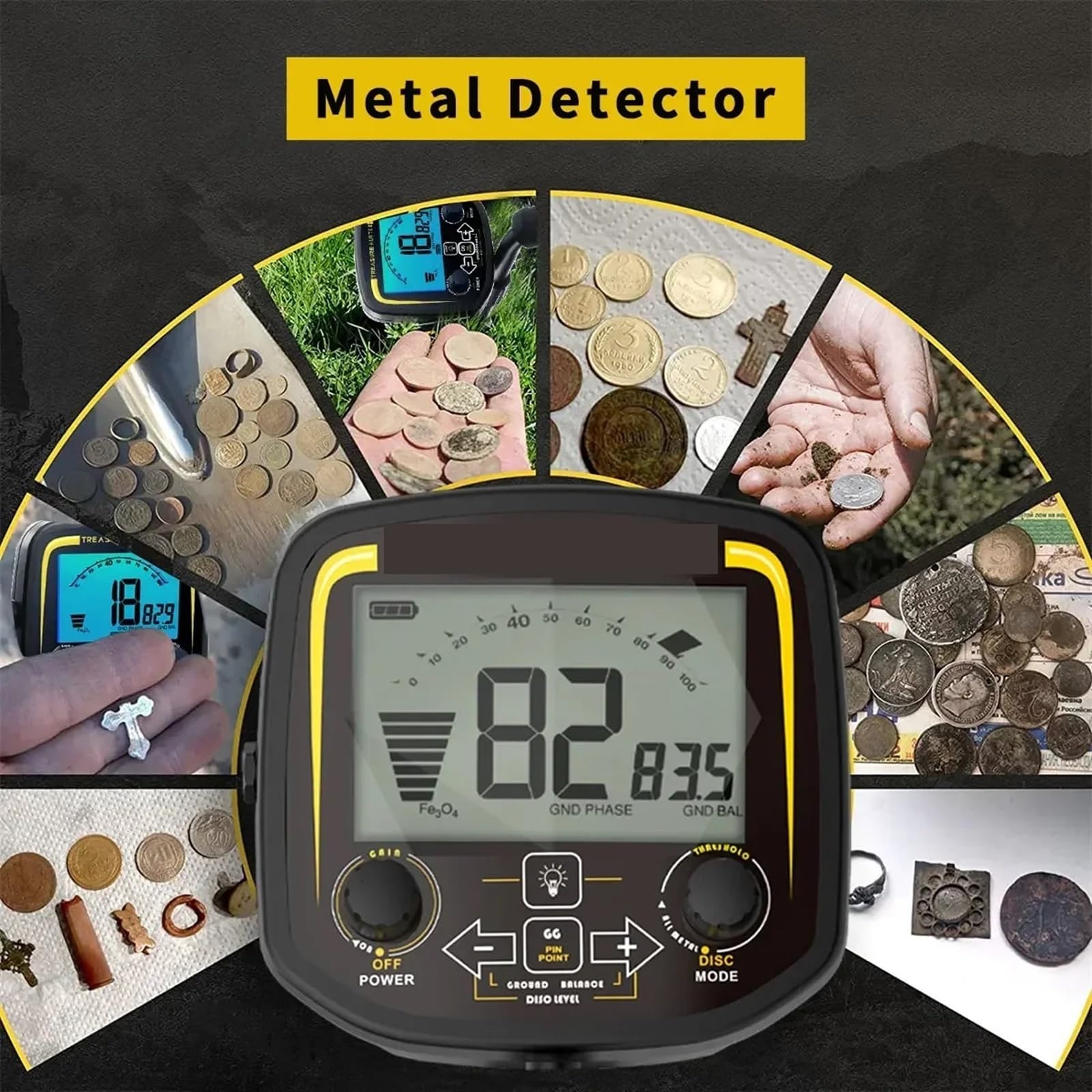 Schatz Metall Detektor Professionelle 11 Zoll Spule Unterirdischen Wasserdicht Hohe zur Goldsuche
