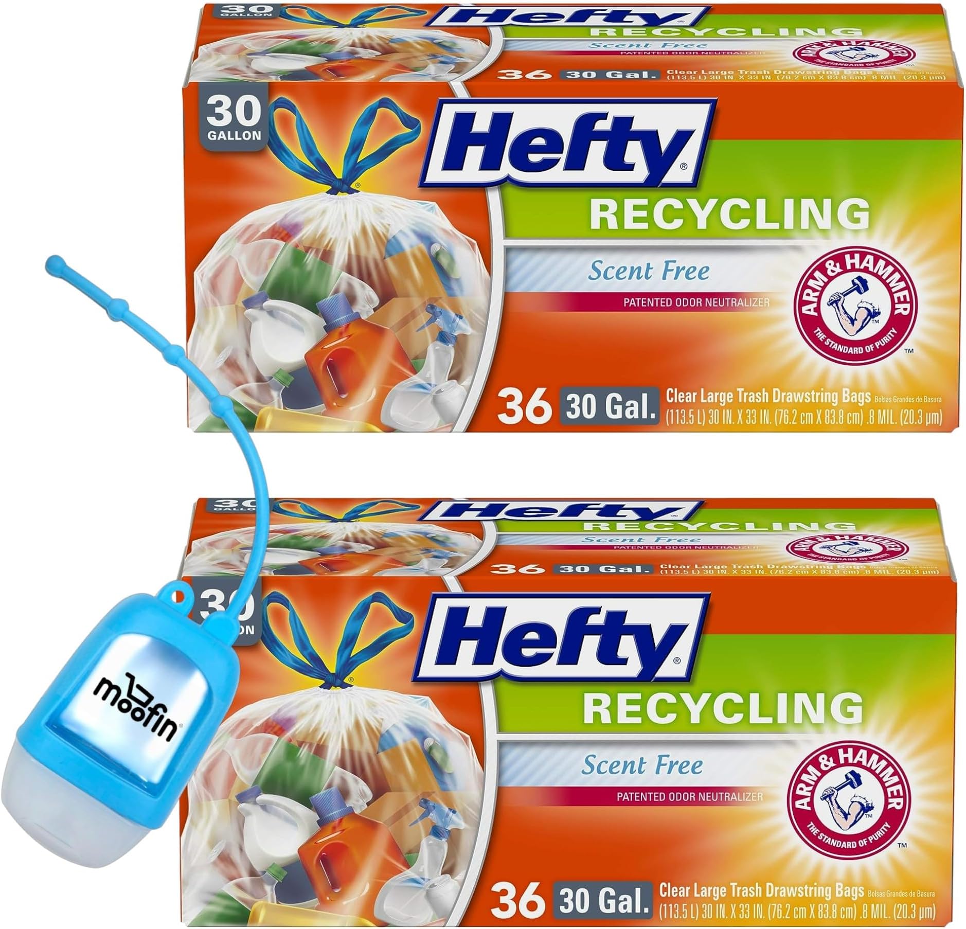 Hefty Recycling Bags, 36 Count, Ideal for Large 30 Gallon