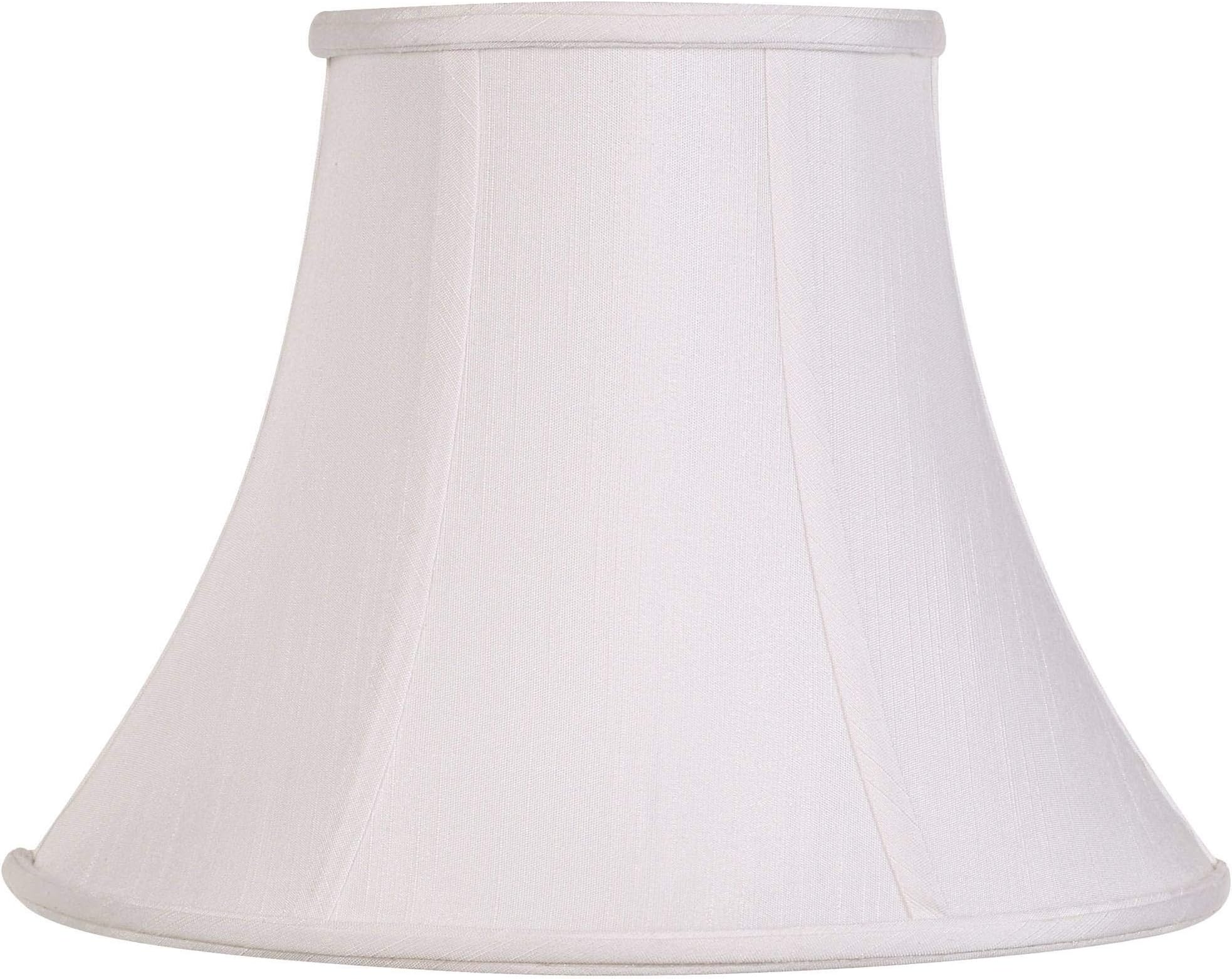 White Large Bell Lamp Shade 7" Top x 14" Bottom x 11" Slant x 10.5" High (Spider) Replacement with Harp and Finial - Springcrest