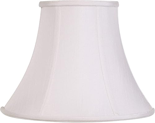 Pantalla de lámpara de campana mediana blanca de 7 pulgadas superior x 14 pulgadas inferior x 11 pulgadas de inclinación x 10.5 pulgadas de alto