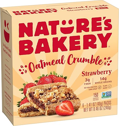 Nature’s Bakery Oatmeal Crumble Bars, Strawberry, Real Fruit, Vegan, Non-GMO, Br