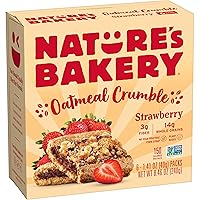 Vista 1 de Nature's Bakery Barritas de avena desmenuzada, fresa, fruta real, veganas, sin OMG, barra de desayuno, 1 caja con 6 barras, 6