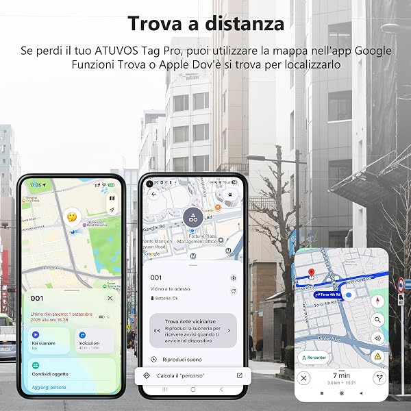 ATUVOS Air Tag Pro Smart Tag Tracker per Android & iOS, Dual System Localizzatore Bluetooth Funziona con Google Funzioni Trova o Apple Dov'è APP, per Bagagli, Borse.Batteria Sostituibile. 2 pezzi Nero - 4