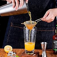 Vista 5 de Paquete de 2 coladores de alimentos pequeños de acero inoxidable, tamiz de malla fina con mango largo, colador de cóctel para cócteles, hierbas