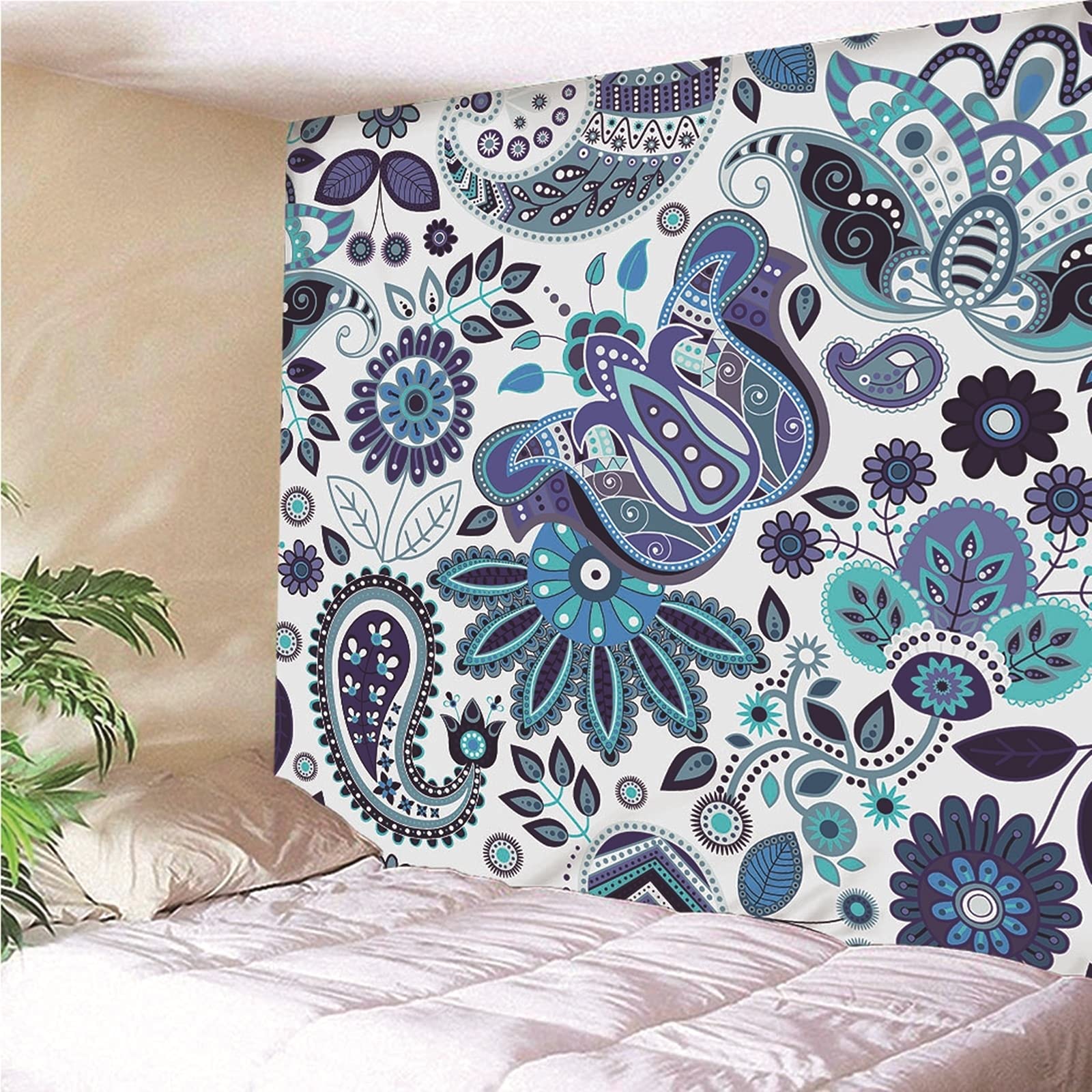 Aeici Tapiz Tela Pared, Tapiz Sofa Flor Tapices De Pared Pareo/Toalla De Playa Grande, Sofá(300X260Cm)