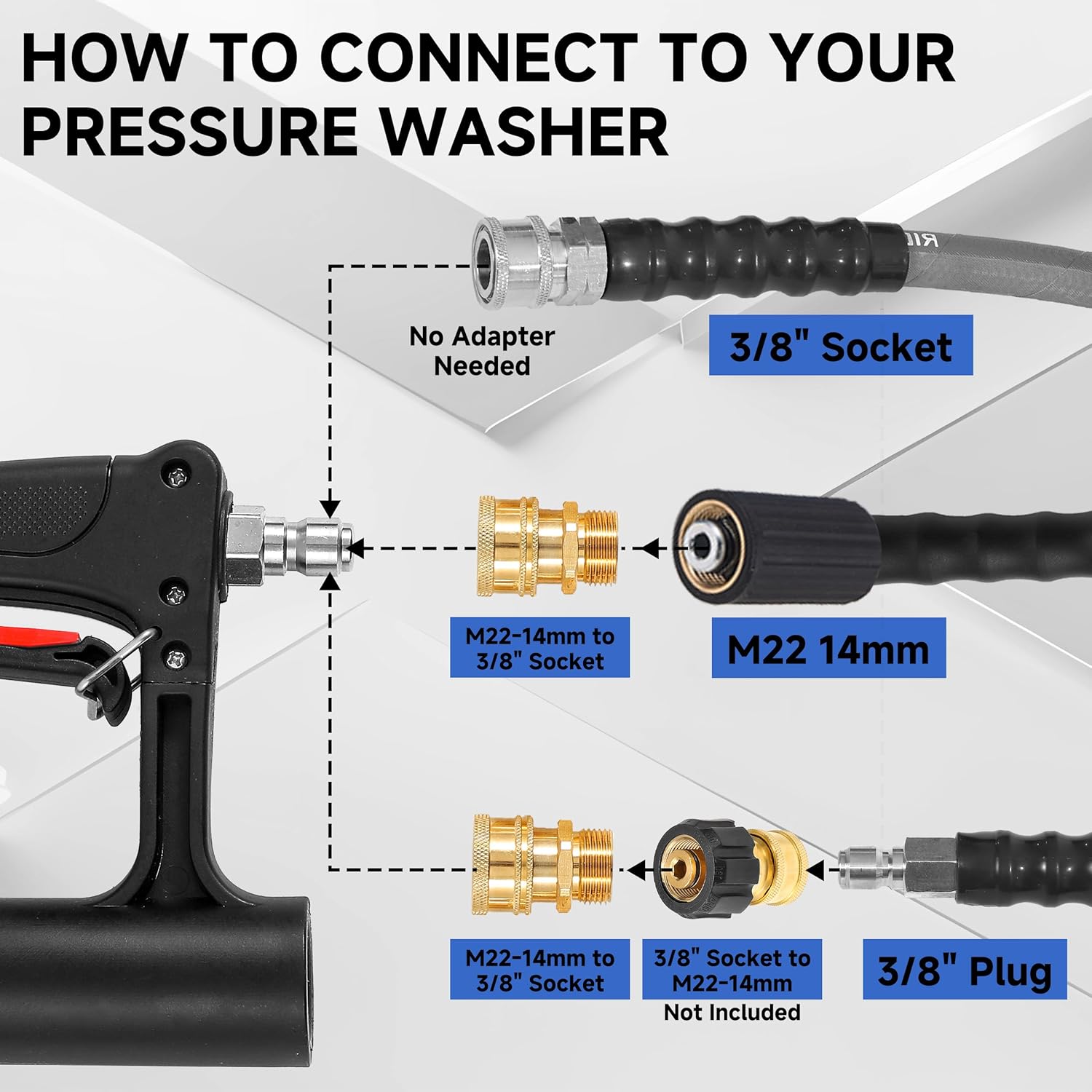 RIDGE WASHER 18’’ Pressure Washer Surface Cleaner, Surface Cleaner with Dual Handle, 4500 PSI Power Washer Surface Cleaners with Wheels for Cleaning Driveways, Sidewalks, Patios