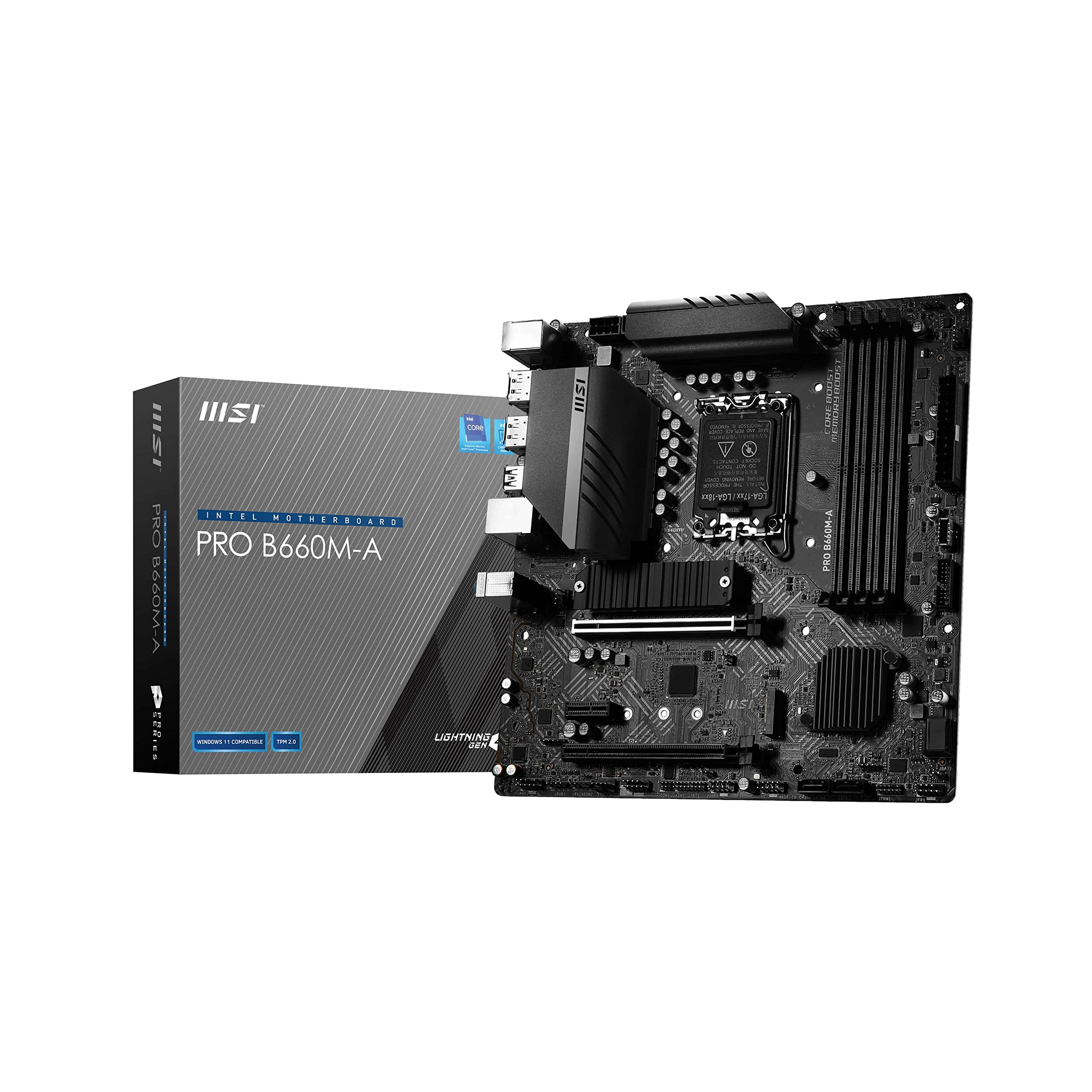 MSI PRO B660M-A DDR4 Motherboard (mATX, 12th Gen Intel Core, LGA 1700 Socket, DDR4, PCIe 4, 2.5G LAN