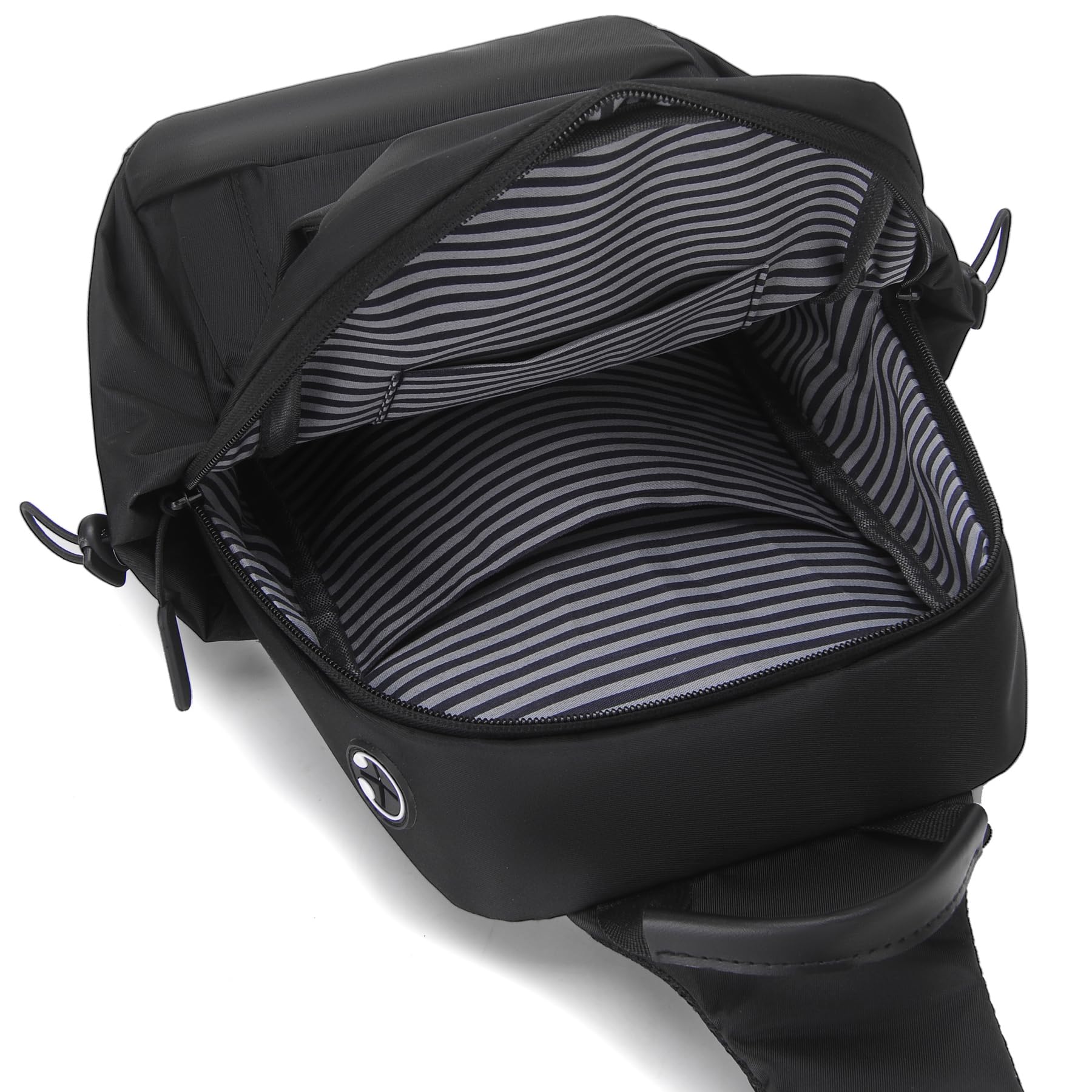 Mixroom - Zainetto da Uomo Zaino Monospalla Porta Tablet Borsa Tab borsello a Tracolla Z32 Nero per Viaggio, Ciclismo, Lavoro, Sport