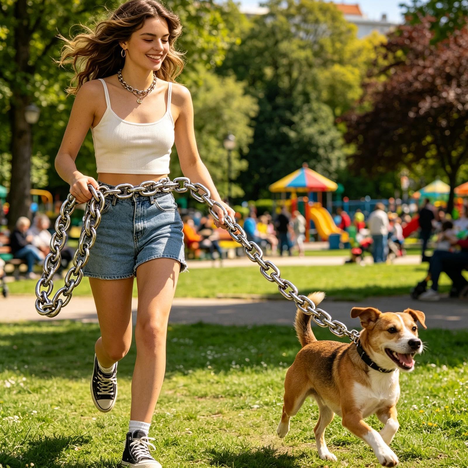 Catena per cani da giardino – guinzaglio per addestramento animali