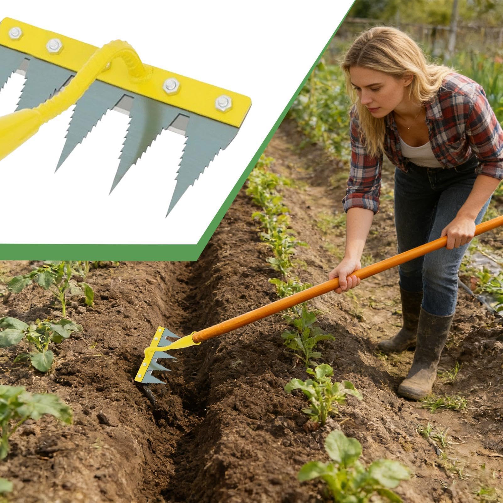 Générique Râteau de Jardin Outil d'ameublissement du Sol Robuste