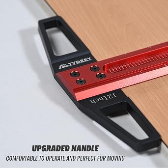TYDEEY 12, 24, 31, 39 in Precision T-Square Ruler Woodworking Scriber Measuring Tool, Aluminum Alloy T Rulers, 90 Degree T Type Wood Layout Square for Architect and Carpenter Work (12 inch)