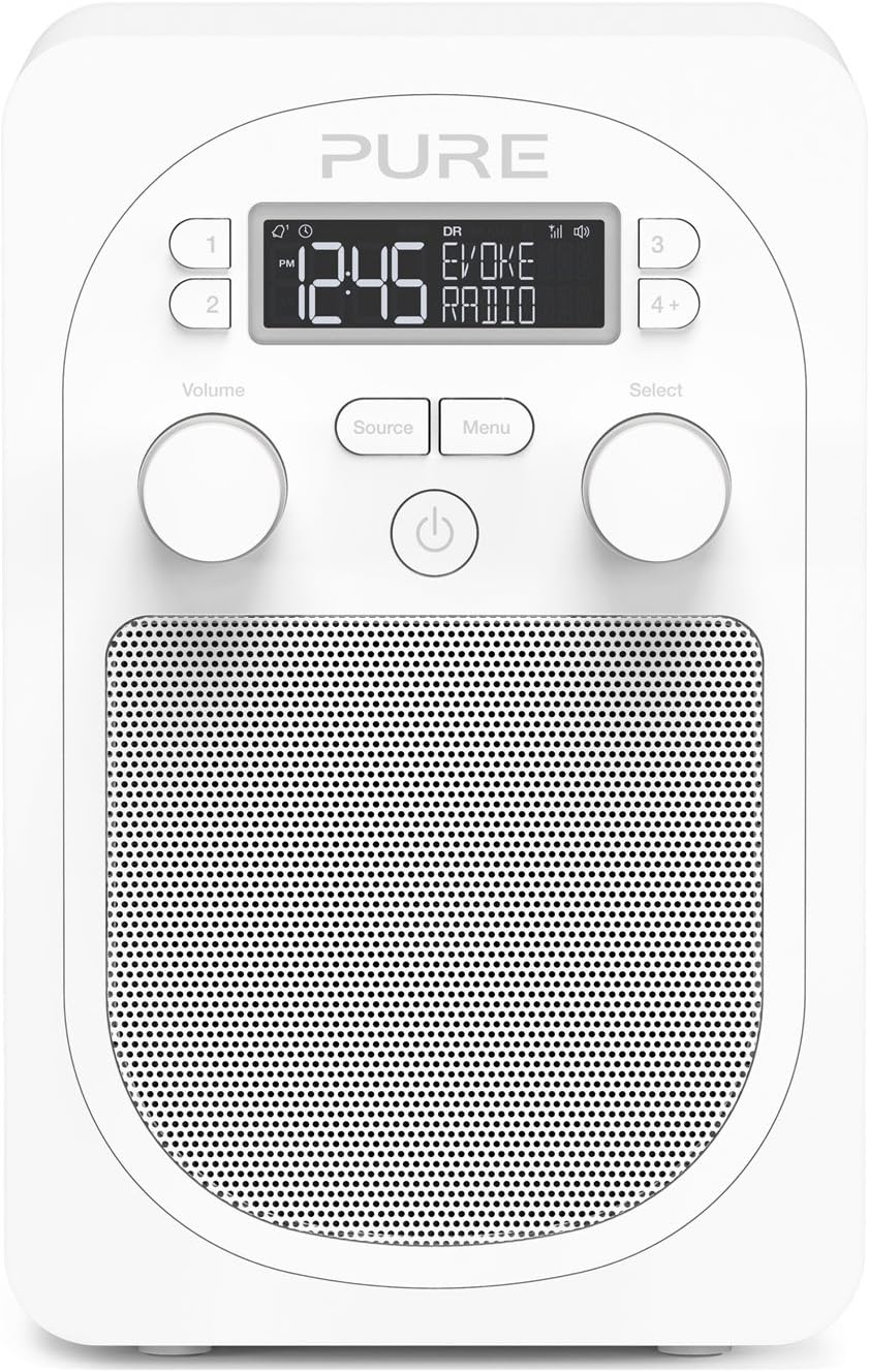 Pure Evoke D1 Portable Digital DAB/FM Radio with Alarm and Kitchen Timer – White