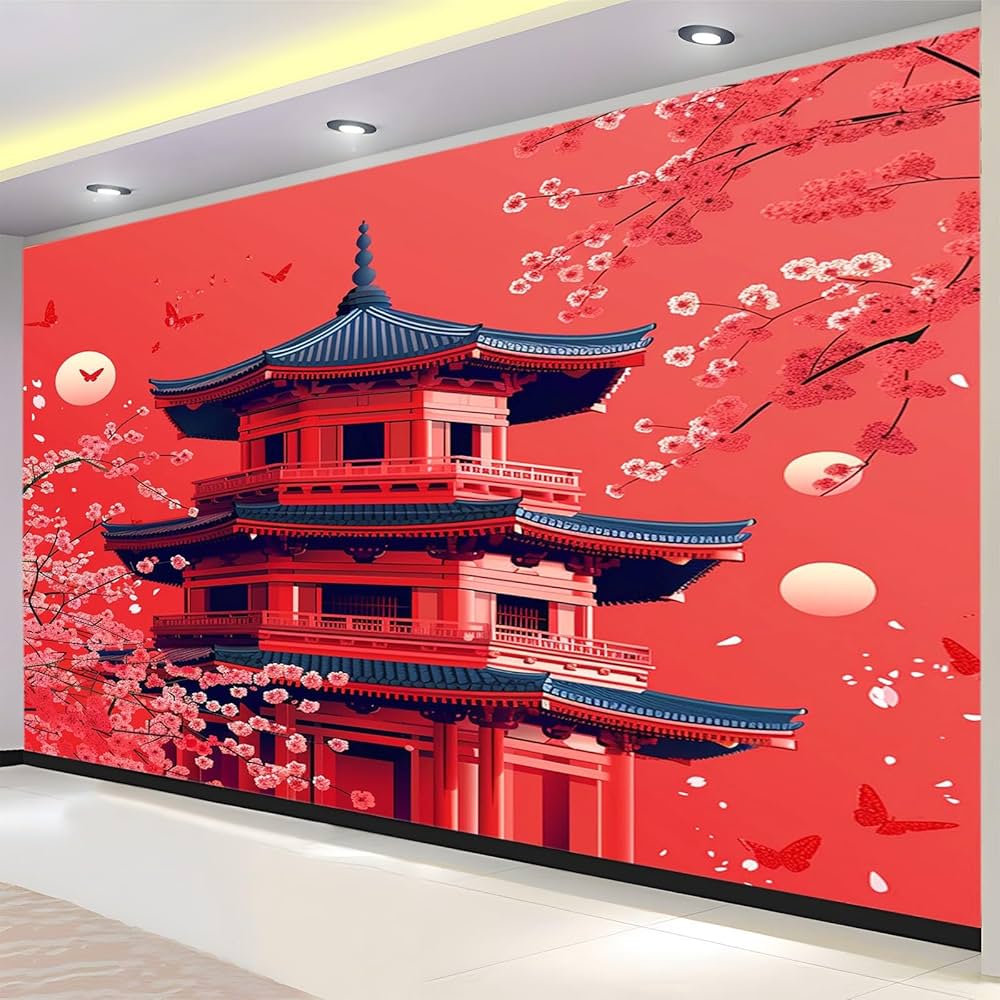 値下げ！【新品】リビングルーム装飾画 装飾画~2 Amazon | 壁壁画壁紙家の装飾 和風の赤いロフト 壁画の写真の