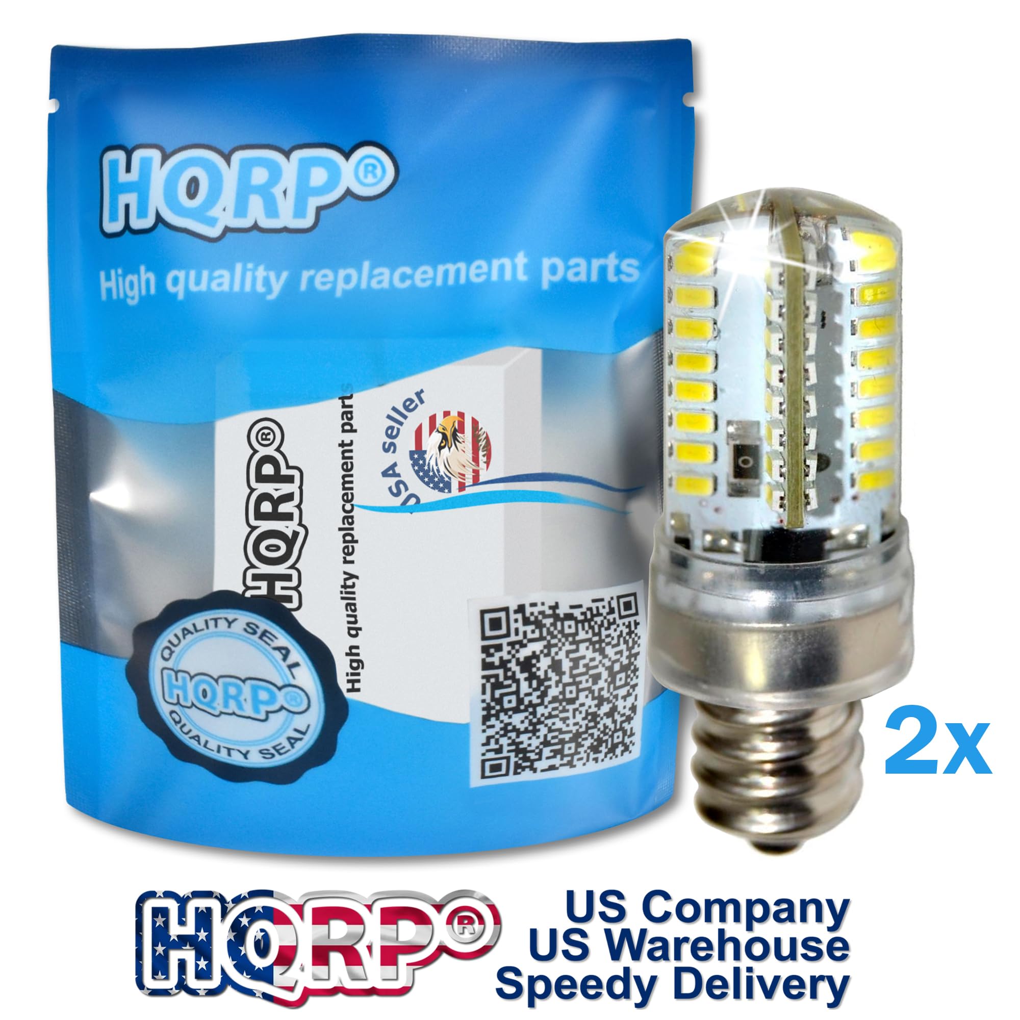 HQRP 2-Pack 7/16 110V LED Light Bulbs Cool White Compatible with