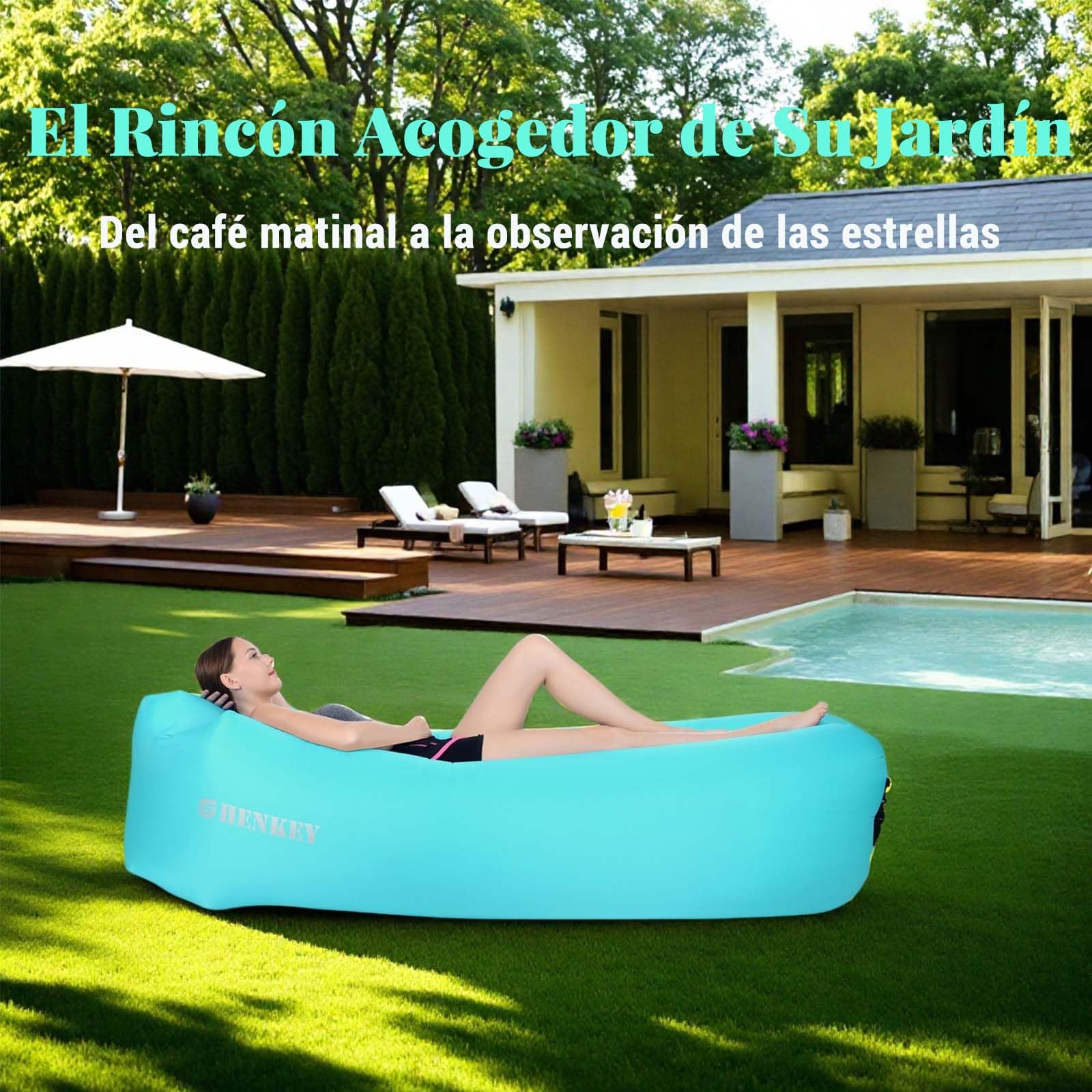 Sofá Inflable con Diseño Impermeable y Antifugas Sofá de Aire Portátil para Viajar, Acampar, Senderismo y Fiestas en la Playa