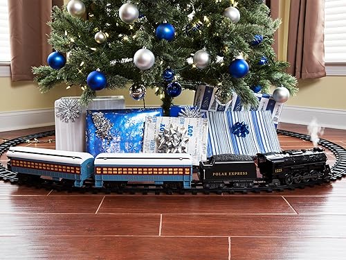 Miniatura 4 de Lionel Juego de tren de juguete Polar Express con Bluetooth, locomotora, vagones de tren y pista con sonidos auténticos de tren, luces y efectos de