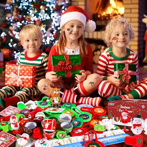 Miniatura 6 de MGparty 96 piezas de recuerdos de fiesta de Navidad para niños, rellenos de calcetines, rellenos de piñata, recompensas de aula, premios de