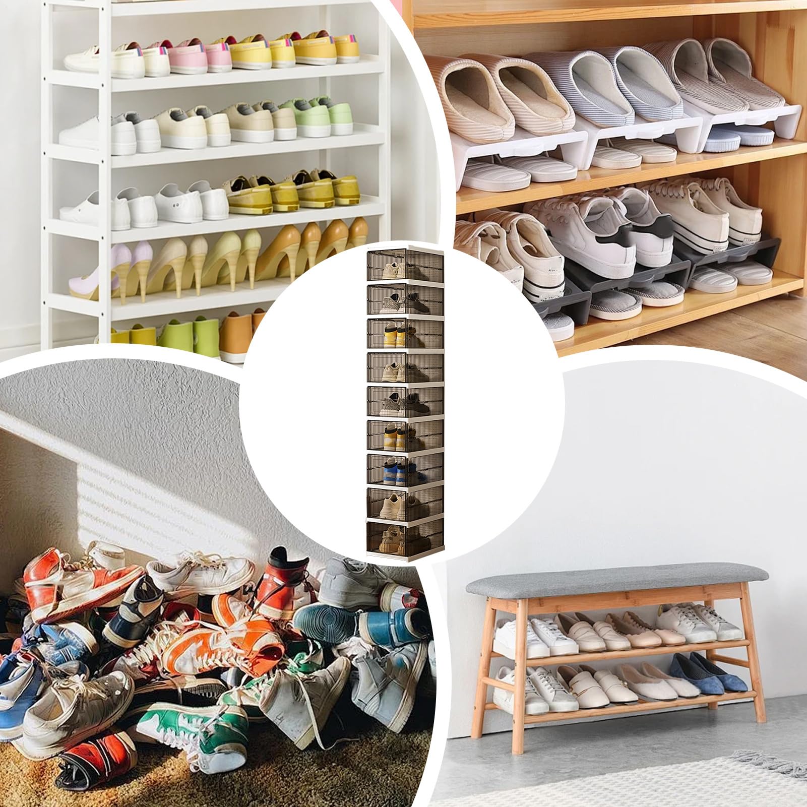 Scarpiera Pieghevole Portatile Scaffale Per Scarpe Con Scomparti | Organizzatore Per Calzature Domestiche Per Camera da Armadio Corridoio Garage Antingresso Bagno Soggiorno Appartamento