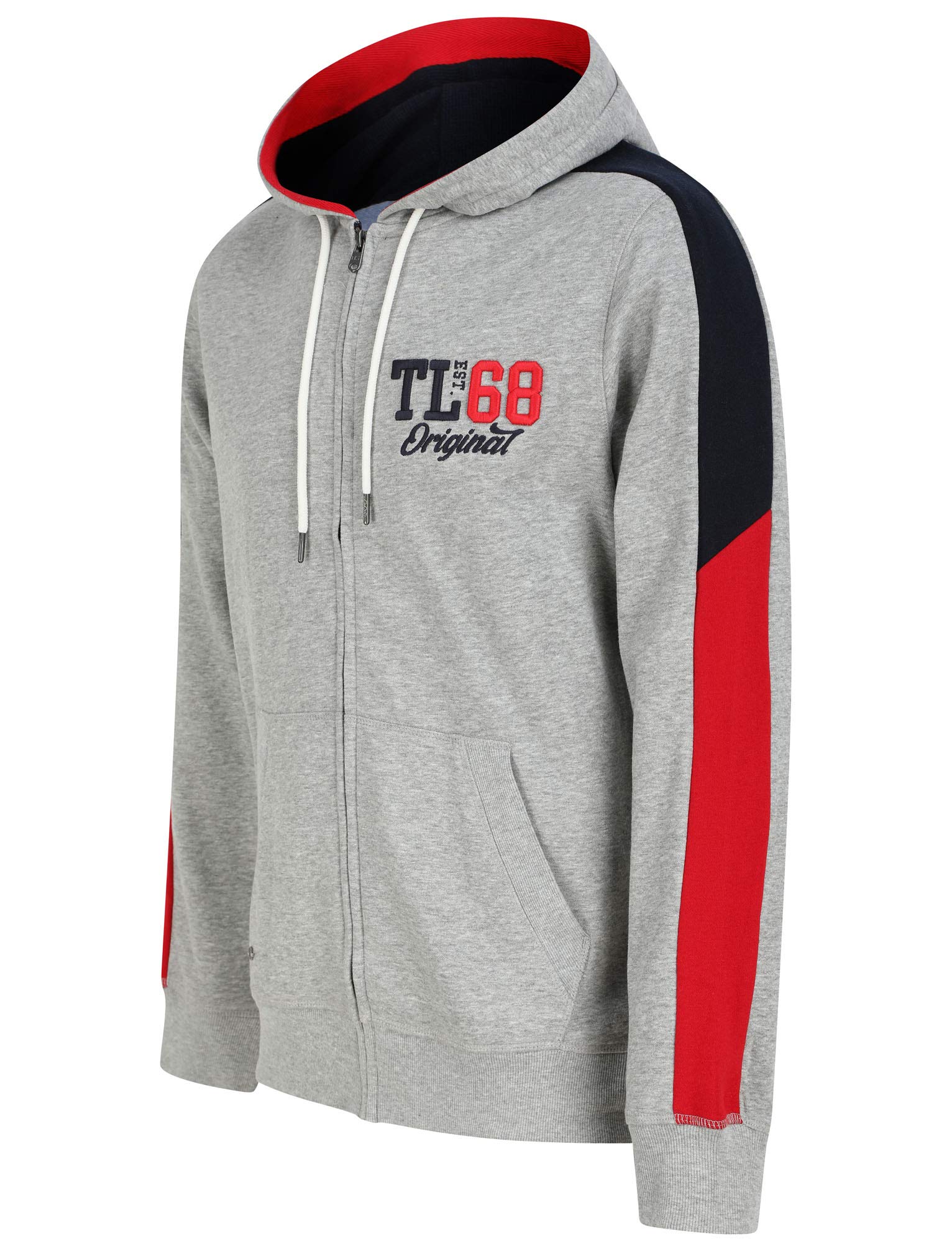 Tokyo Laundry Men's Asmodues Zip Through Hooded Top - Lt Grey Marl - S