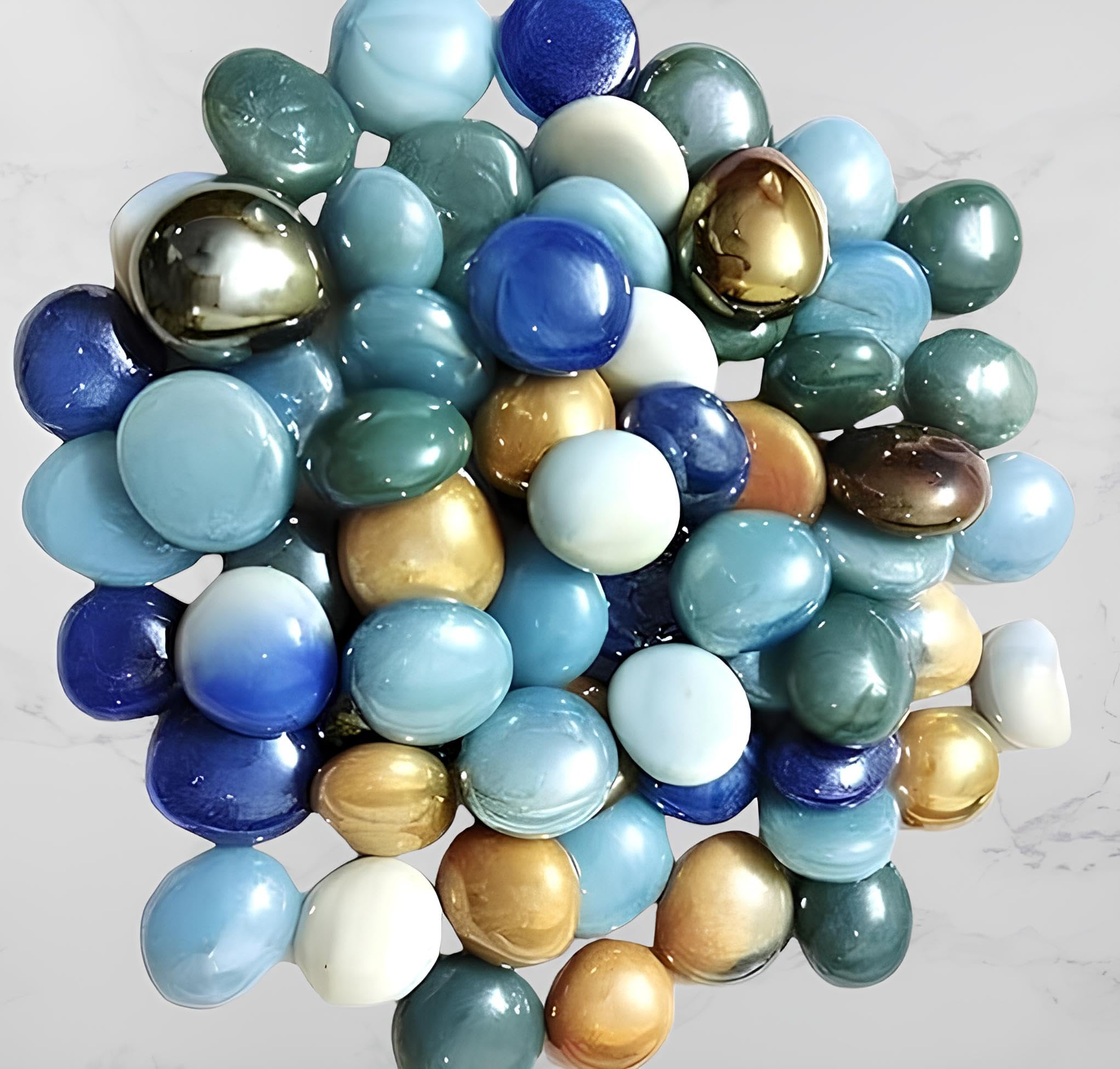 STONE HUB Decorative Multi Purpose Round Shinny Glass Pebble Stones for Plant Pots Vase Filler Aquarium Home Garden Outdoor Decoration (Multicolor, 450g) (B0CYHHFBR5) Amazon Price History, Amazon Price Tracker