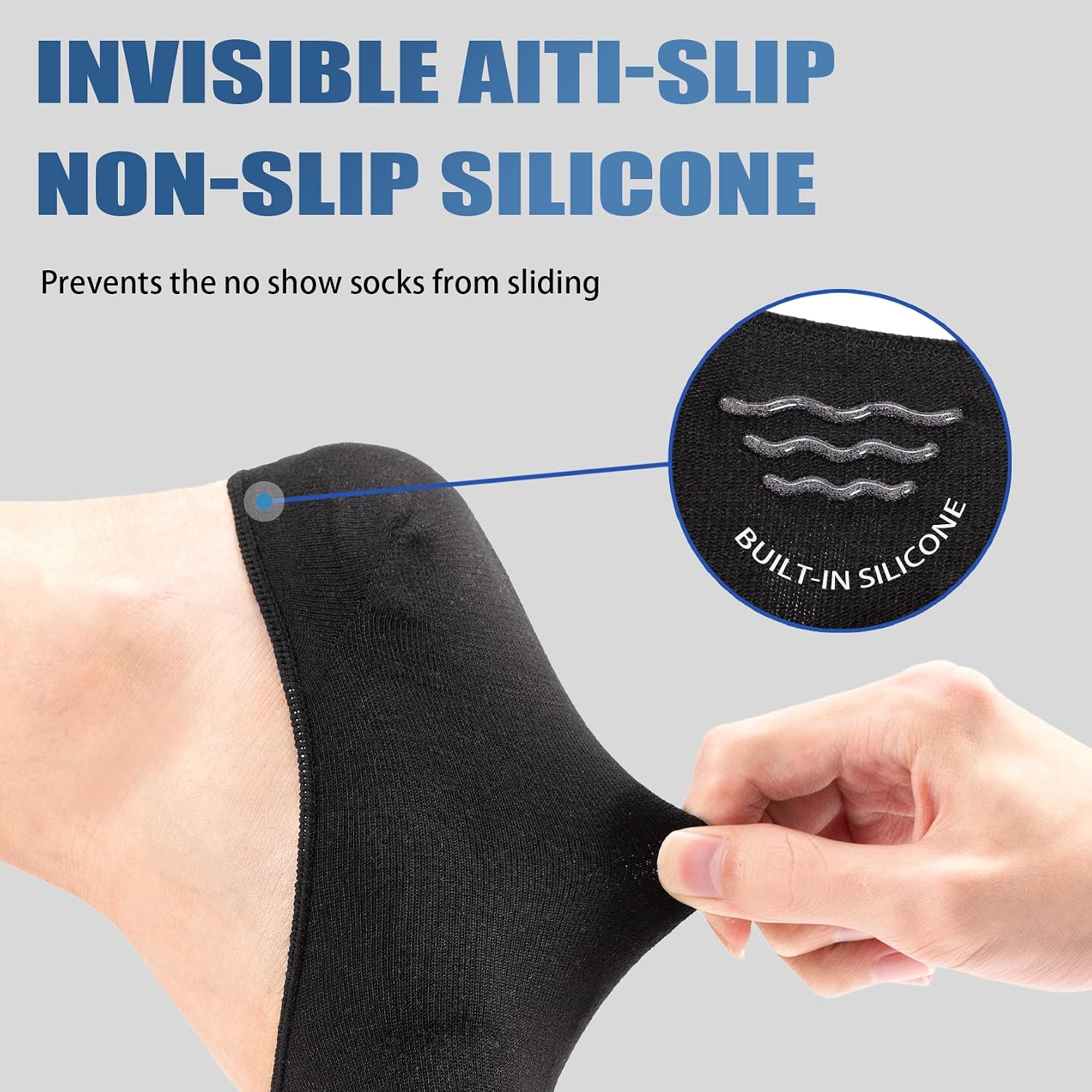 Toe Socks Women Low Cut No Show Socks Non-Slip Invisible Ankle Sock Liner Five Finger Sock (3 Pack)