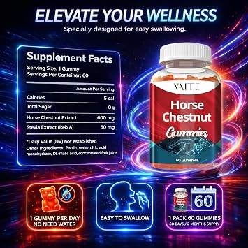VAITE Horse Chestnut Extract Supplement, Vein Support Blood Circulation Supplements for Varicose Veins on Legs and Circulatory Supports, Horsechestnut Seed Butchers Broom Root, Non-GMO Gluten Free