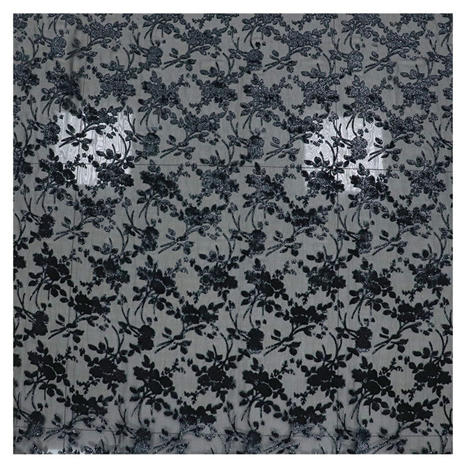 3M x 140CM Pannesamt Stoff Meterware, Transparenter Burnout Samtstoff Blumenmuster, Glänzende Stoffe Zum Nähen, Lurex Stoff Plüschstoff Samt Dekostoff für Kleid Röcke Heimtextilien DIY