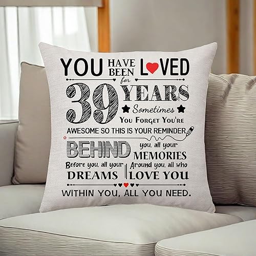 Miniatura 2 de Regalo de cumpleaños número 39 para mujeres y hombres, decoración de cumpleaños, funda de almohada, regalos para mujeres de 39 años, papá, mamá,