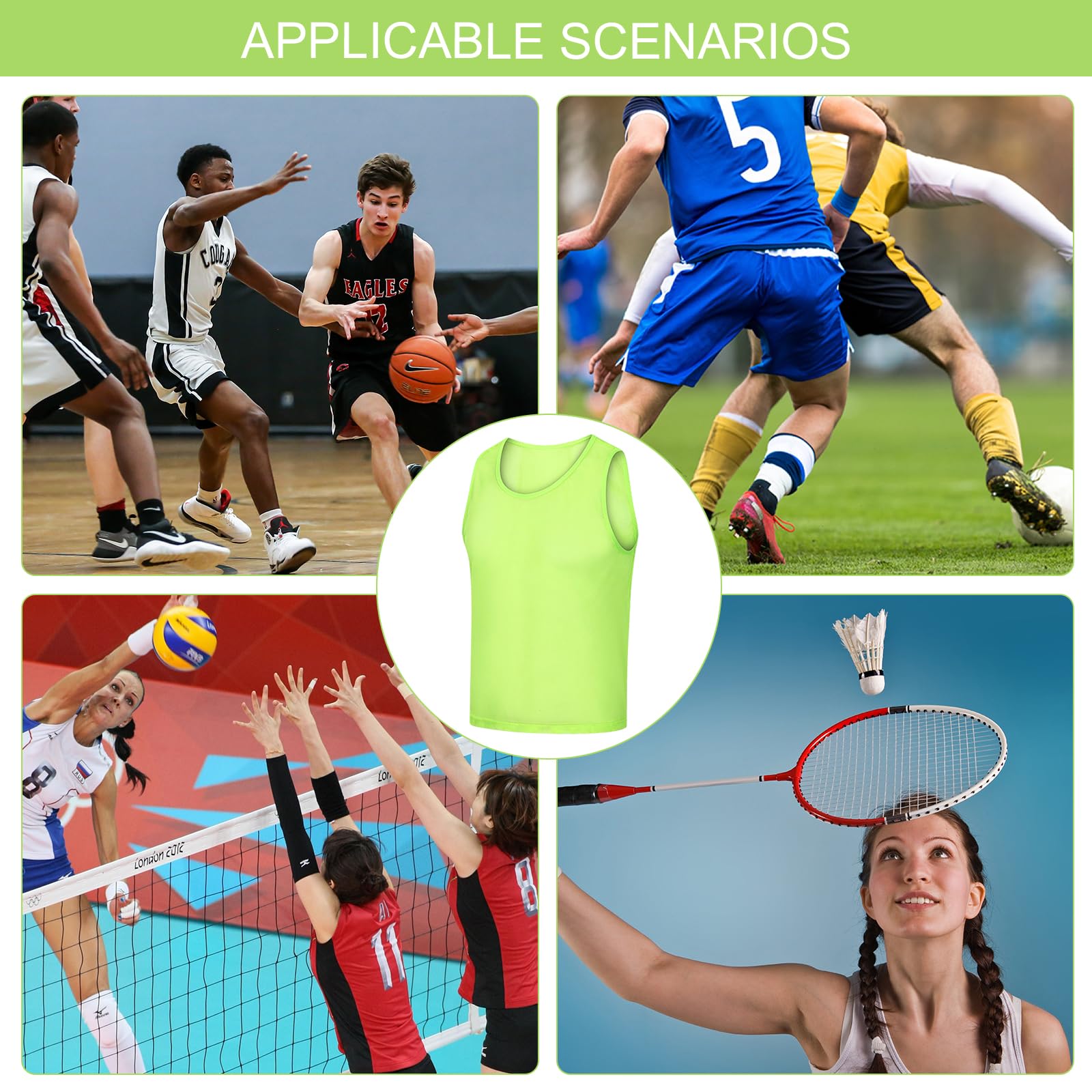 6 Pezzi Casacche da Calcio Pettorine Adulti, Pettorine per Allenamento a Squadre, Gilet da Calcio Confezione, Bavaglini da calcio Nylon Mesh, Bavaglini Sportivi per Calcio Donna Uomo