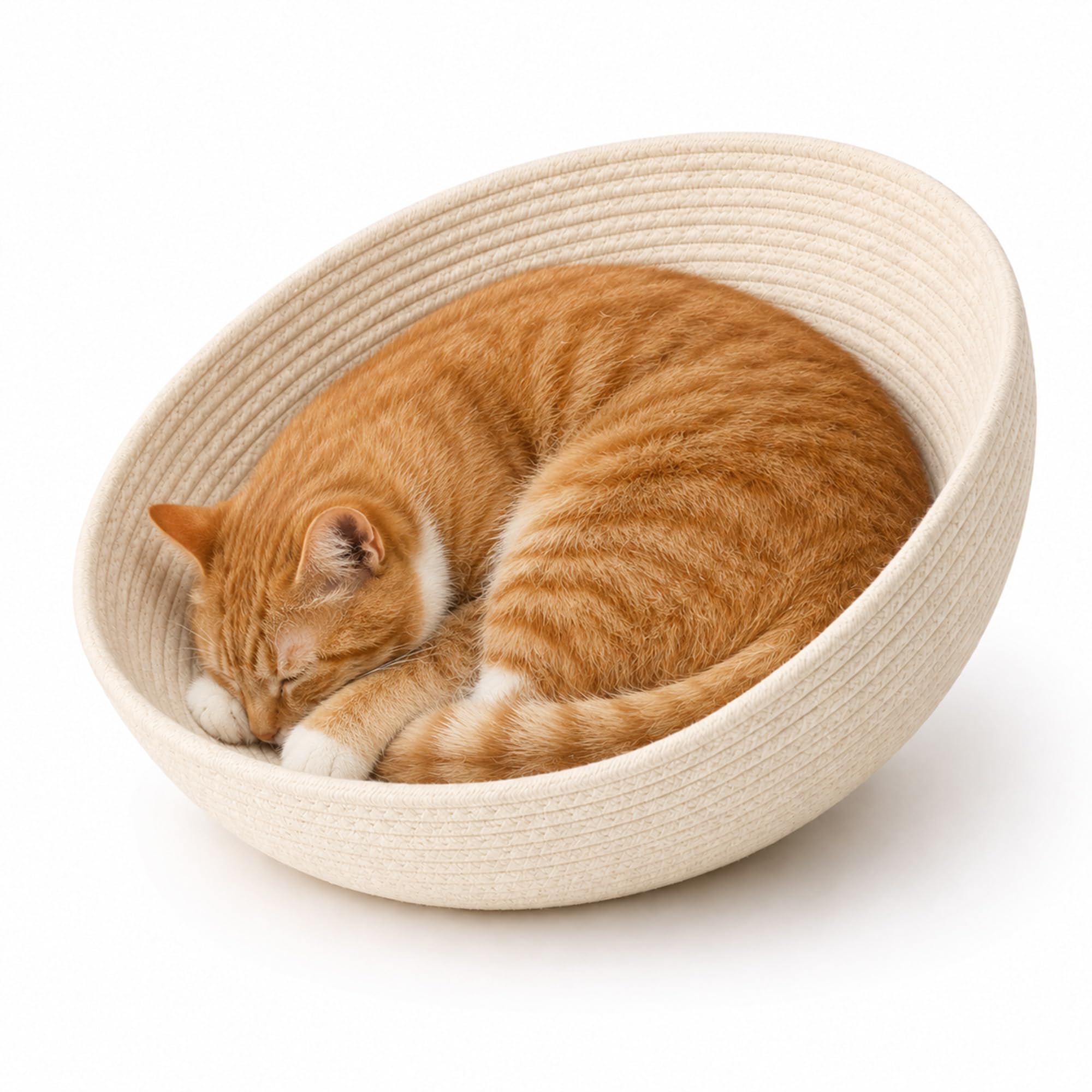 13.8 in Round Cotton Rope Cat Tree Bowl Cushion & Capsule Bed Liner — image 1