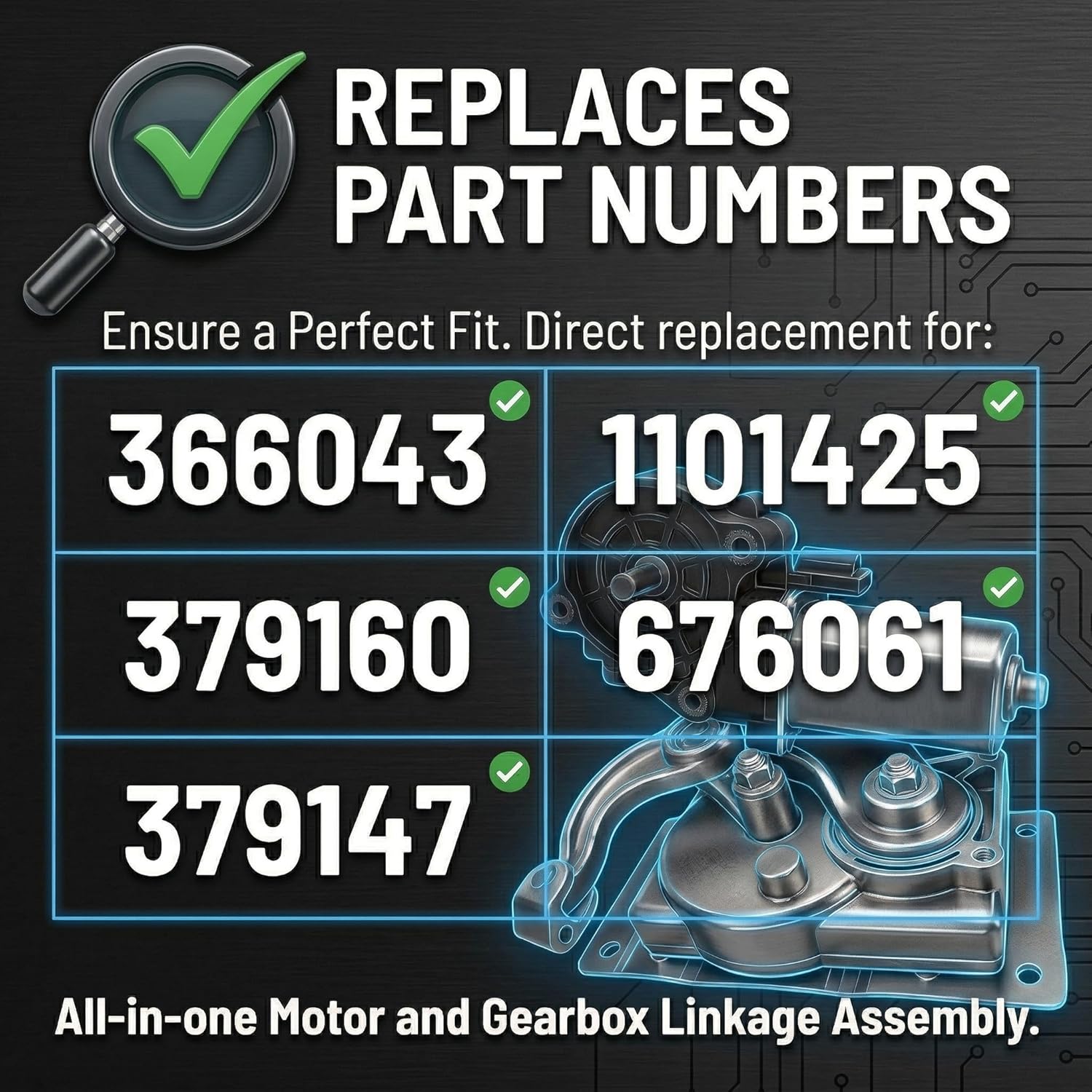 RV Power Step Motor and Gearbox Linkage Assembly Compatible with Kwikee 22-40 Series Lippert - Electric Stairs Replacement Kit 366043 1101425 379160 676061