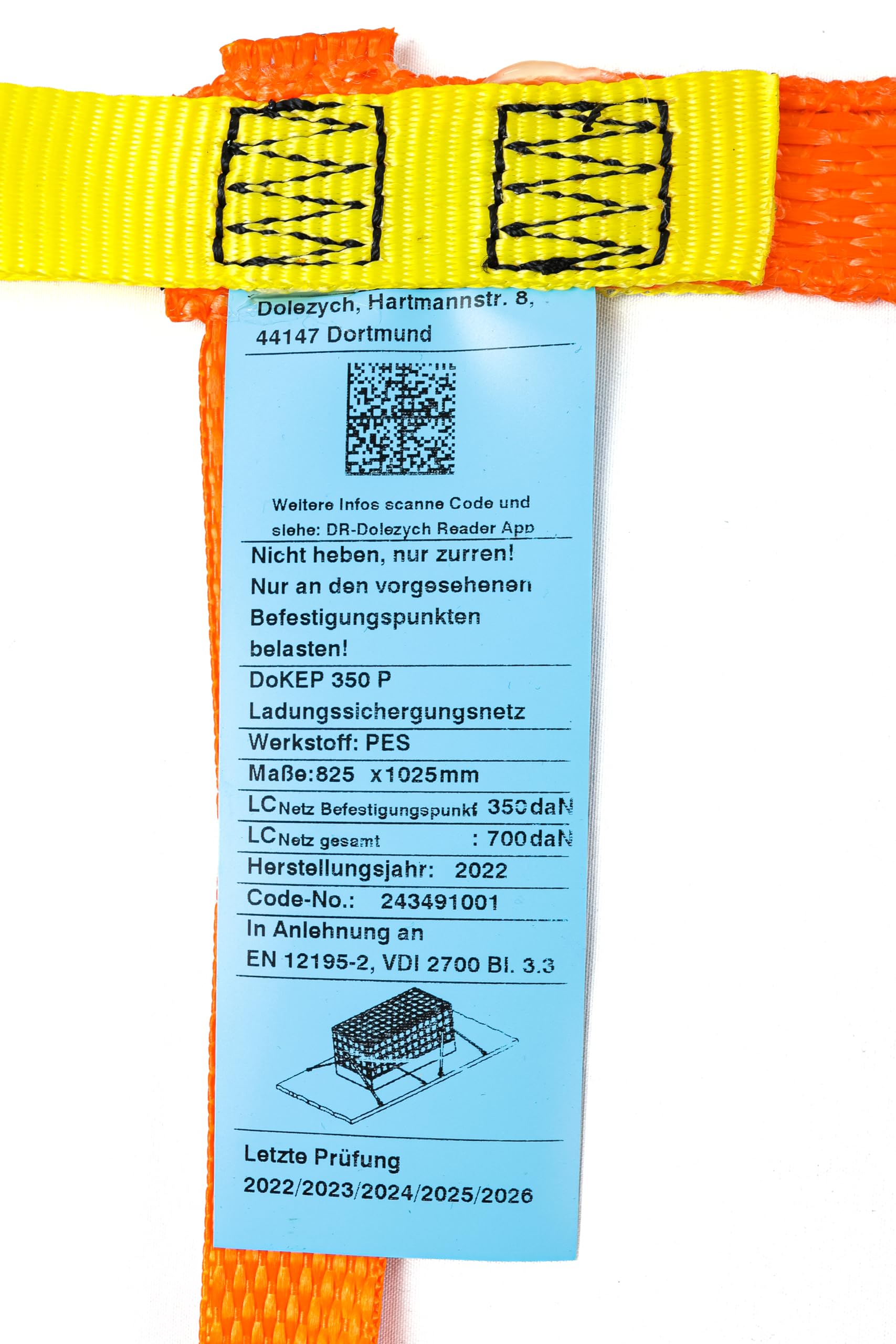 Dolezych Kofferraumnetz 825 x 1025 mm – Gepäcknetz mit 4 Spanngurten – In Anlehnung an DIN EN 12195-2 – einfache Anwendung – hohe Reißfestigkeit – inkl. Aufbewahrungstasche