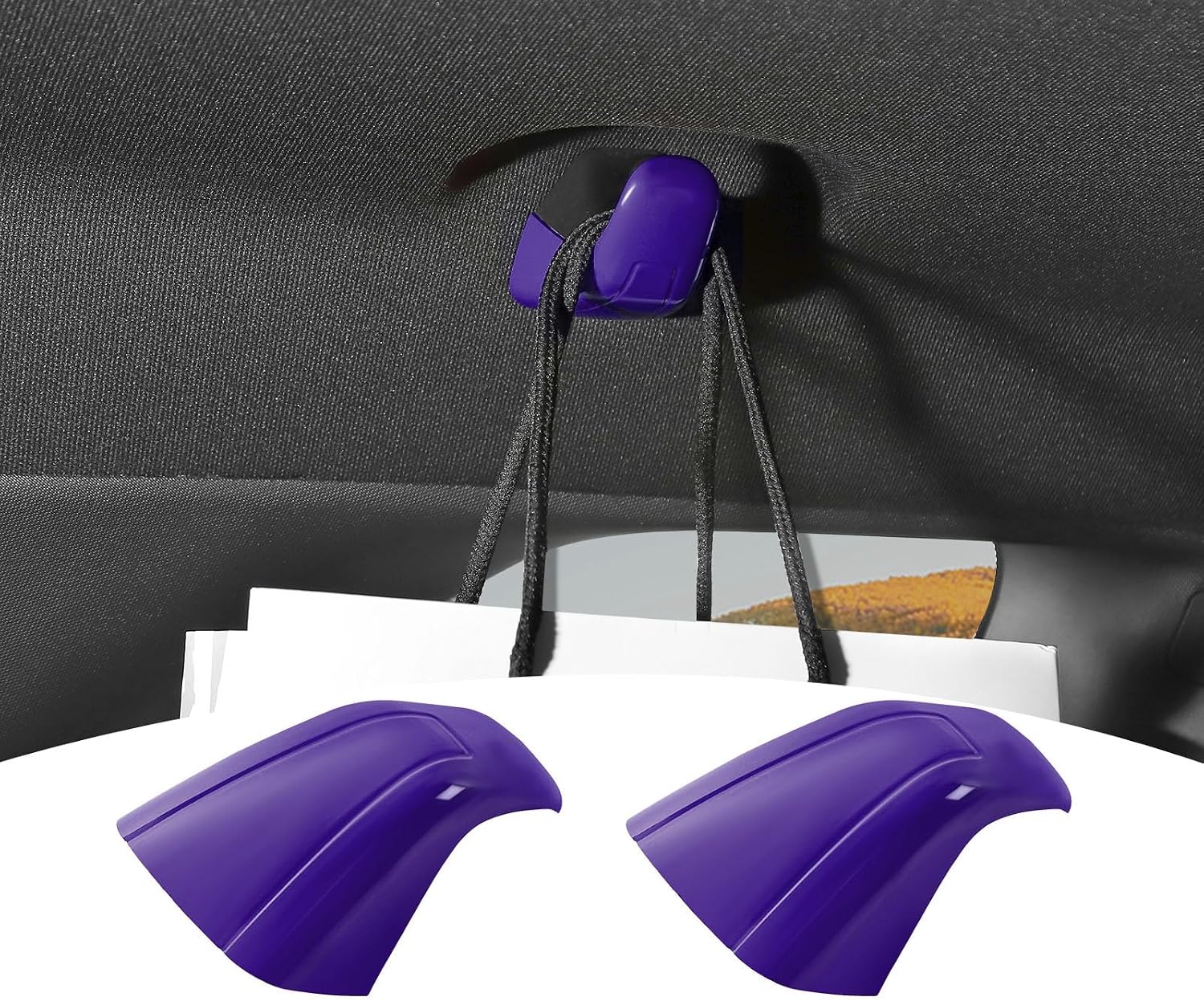 for Challenger Rear Seat Roof Hook Trim Cover Fit for Dodge Challenger 2015-2023 Purple Interior Accessories 2pcs