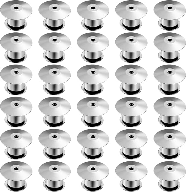 Locking Pin Keepers Backs Metal Pin Locks Replacement Pin Backs Clasps for Jewelry Brooches Badge Name Tags Crafts DIY 30pcs, Silver