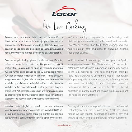 Miniatura 7 de LACOR - 62600  Cacerola de baño Maria de acero inoxidable 1810, mango termorresistente, apertura lateral para agua, apto para todos los fuegos