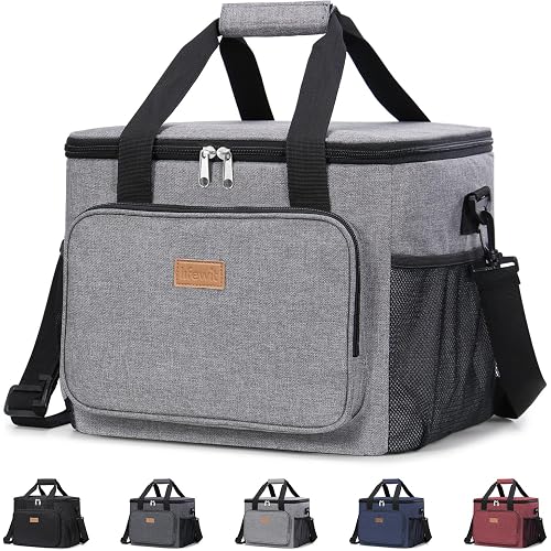 Lifewit Insulated Lunch Box for Men, Lunch Bag Cooler Women, Gray 40-Can 24L