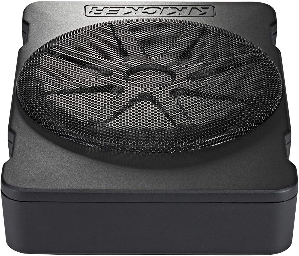 KICKER 46HS10 Compact Powered 10-inch Subwoofer (Renewed)