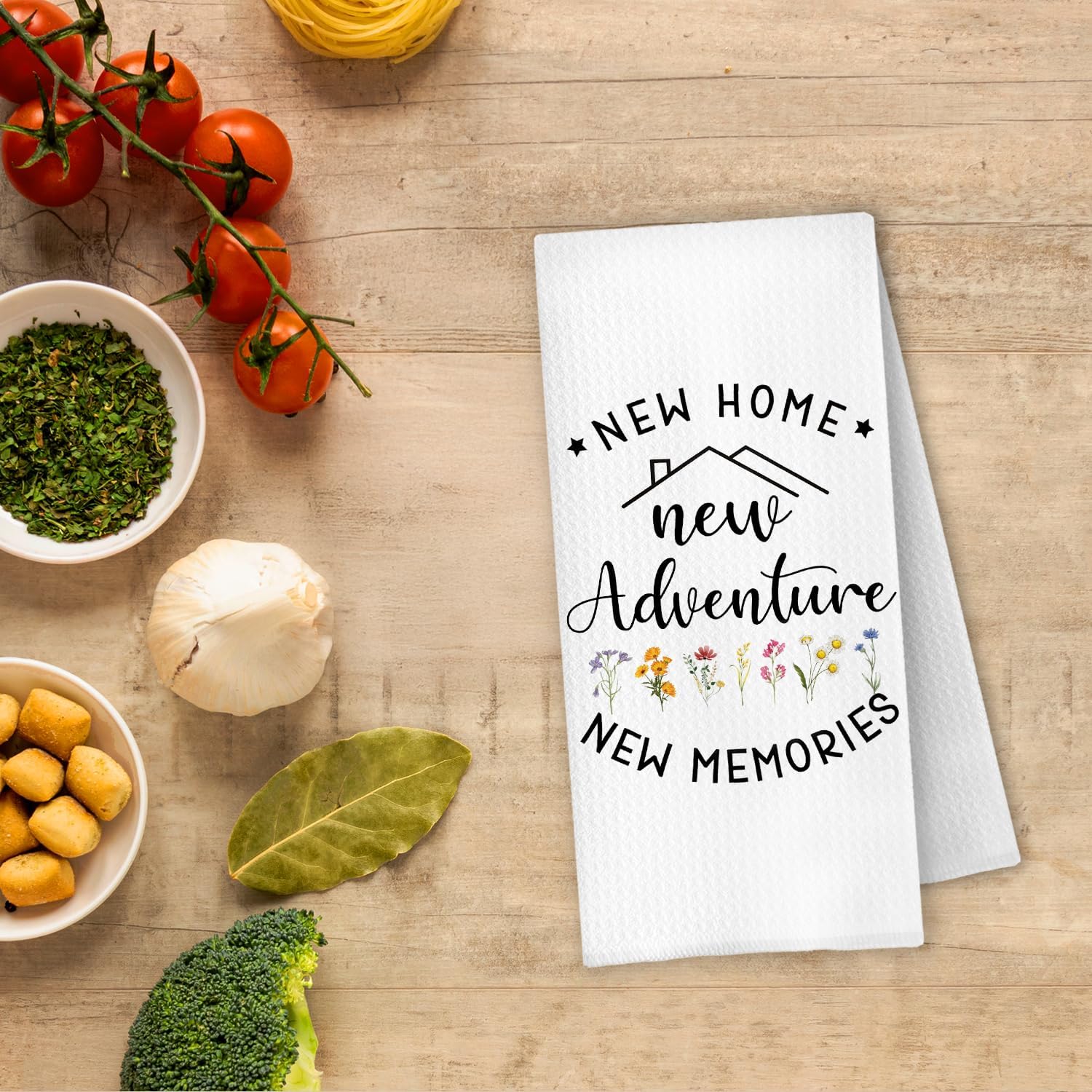 House Warming Gifts New Home Kitchen Towels, New Homeowner Hostess Gifts Dish Tea Towels, Housewarming Gift for Women Decorative Hand Towel for Bathroom Kitchen, 16x24 Inch