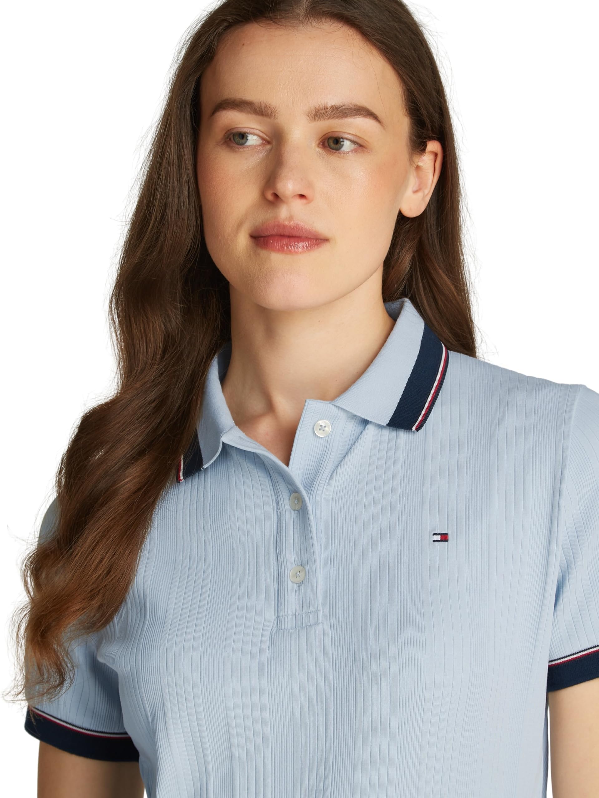 Tommy Hilfiger Polo de Manga Corta para Mujer Regular Fit