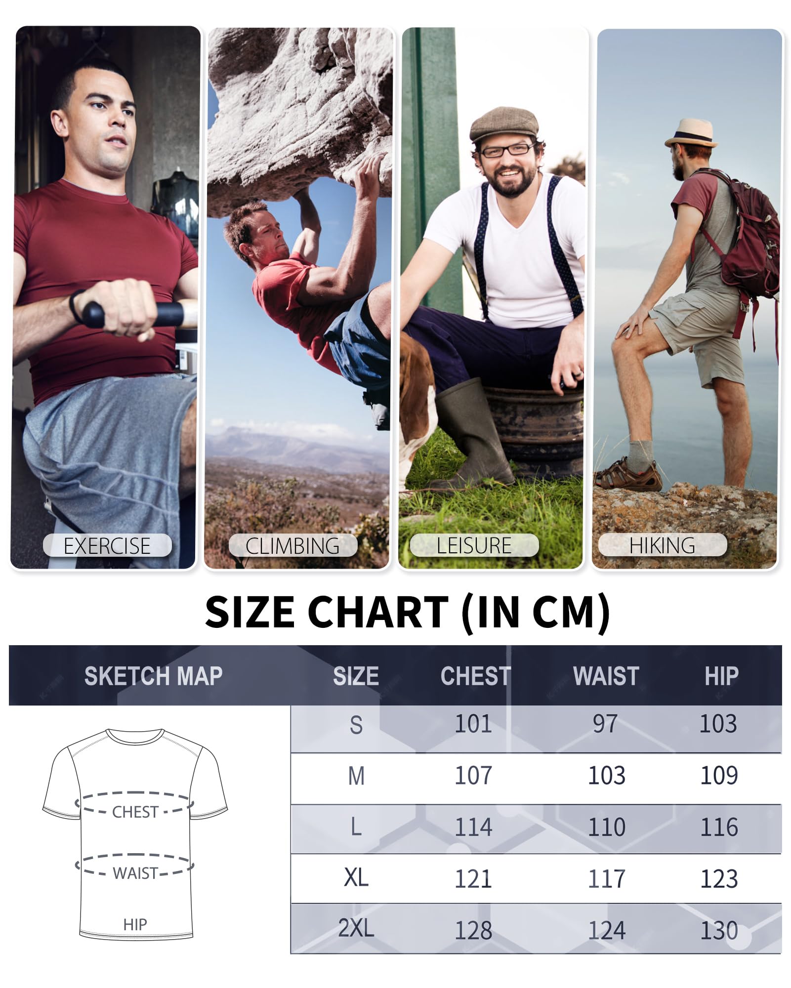 33,000ft Pack de 3 camisetas deportivas de manga corta para hombre, de secado rápido, transpirable, corte regular, para correr y entrenar