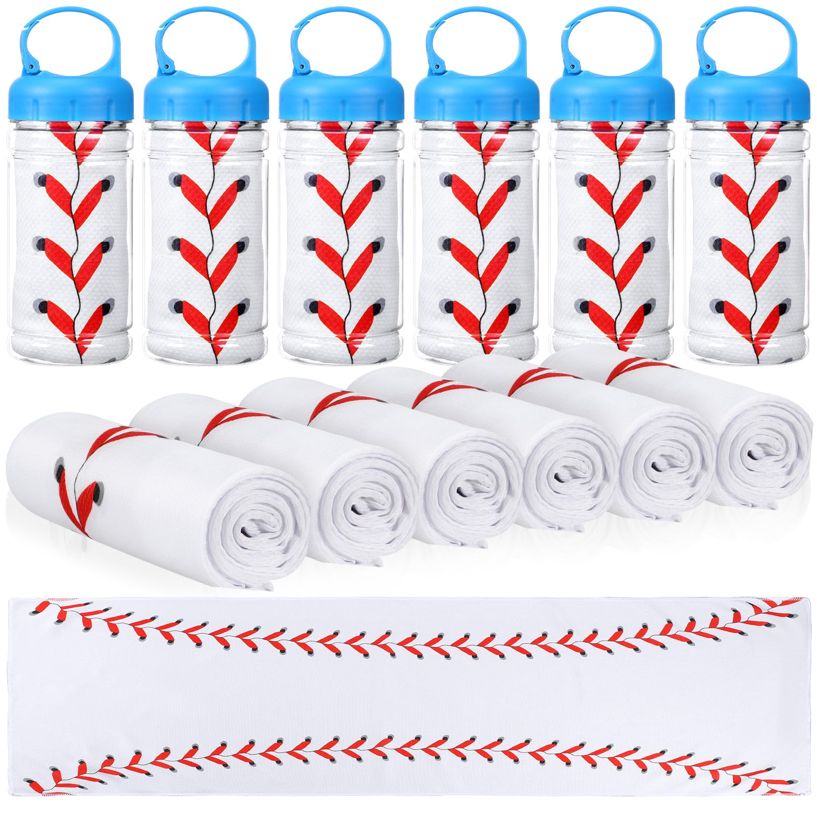 Hahafelt 12 Pack Baseball Cooling Towels, Baseball Ice Towels for Neck, 40"x12" Breathable Chilly Towel with Plastic Container, Microfiber Sport Towel for Players Team Gift Sport Party Favors-image-47