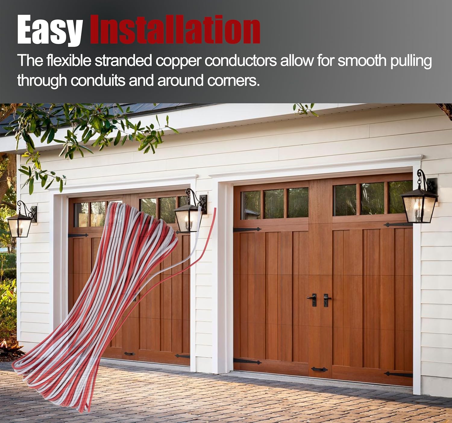 Door Bell Wire,50Ft, 24/2 AWG, Suitable for Low-Voltage Applications Such as Garage Door Wire,Smart Switches,Doorbells, Intercoms, Thermostat Controls, Anti-Theft Alarms, etc