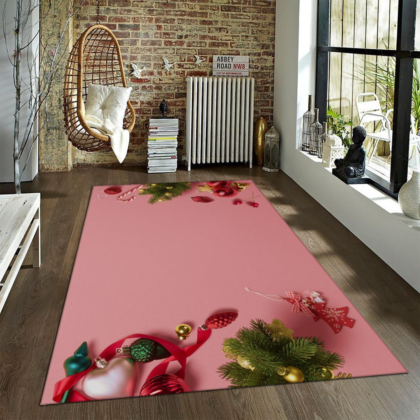 Tapis lavables Prink moderne pour salon et decoration de Noel 80x150cm