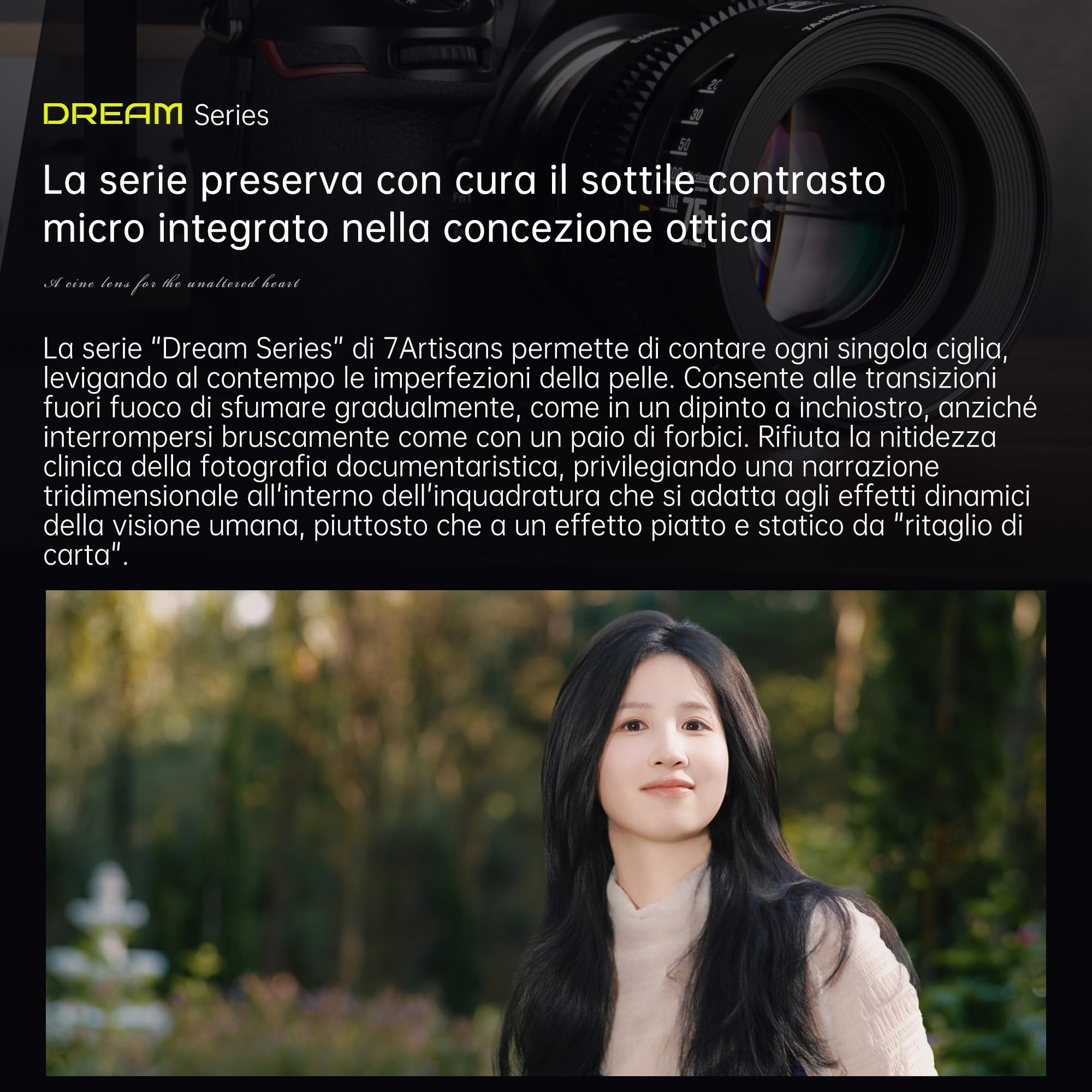 7artisans 35mm T1.5 Dream Series Obiettivo Cinematografico Professionale, Grande Apertura, Full-Frame, compatibile con Sigma FP, Panasonic S1 S1H S5, Leica SL SL2, Nero