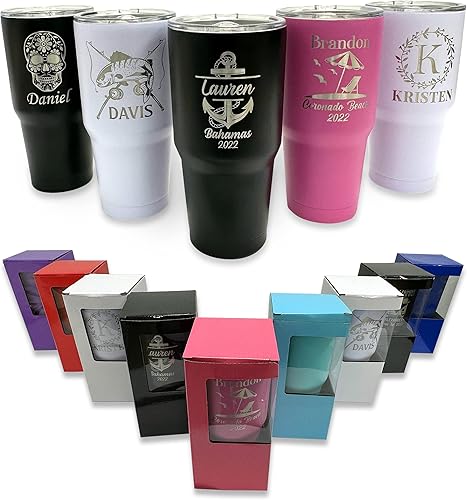 Miniatura 4 de Vaso personalizado con pajilla, vaso con nombre de monograma, taza de viaje aislada grabada personalizada, 30 onzas