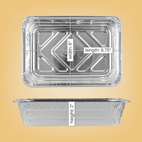 Miniatura 9 de PLASTICPRO Moldes desechables de aluminio para hornear de 5 libras, 7 x 10 x 3 pulgadas, utensilios de cocina perfectos para hornear pasteles,