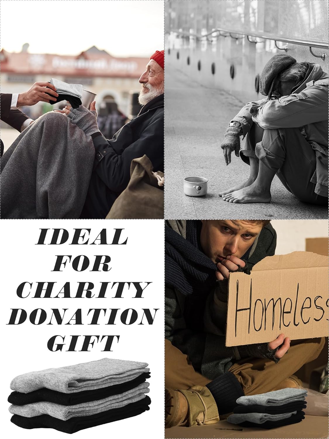 Suhine 50 Pairs Homeless Men Socks Bulk Thermal Winter Boot Sock Cotton Unisex Thickening and Velvet Crew Socks Winter Warm Thickened Sports Hiking Socks for Thanksgiving Homeless Men Women - Image 5